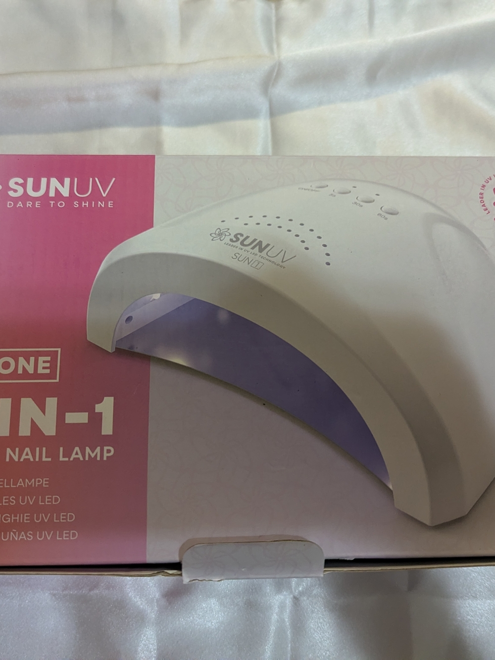 SUNO White UV LED Nail Lamp with Purple Interior Accent